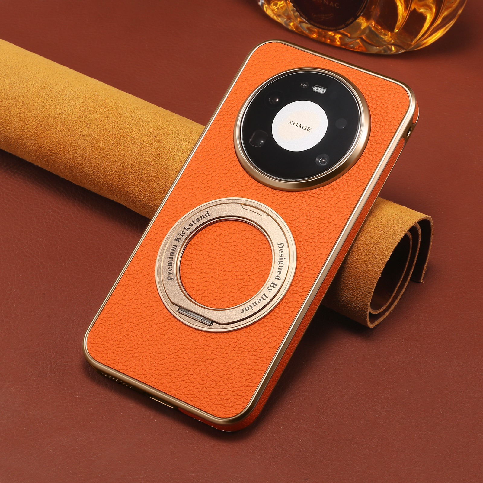 Phone Accessories Ring - Denior Litchi Grain Phone Case Suitable