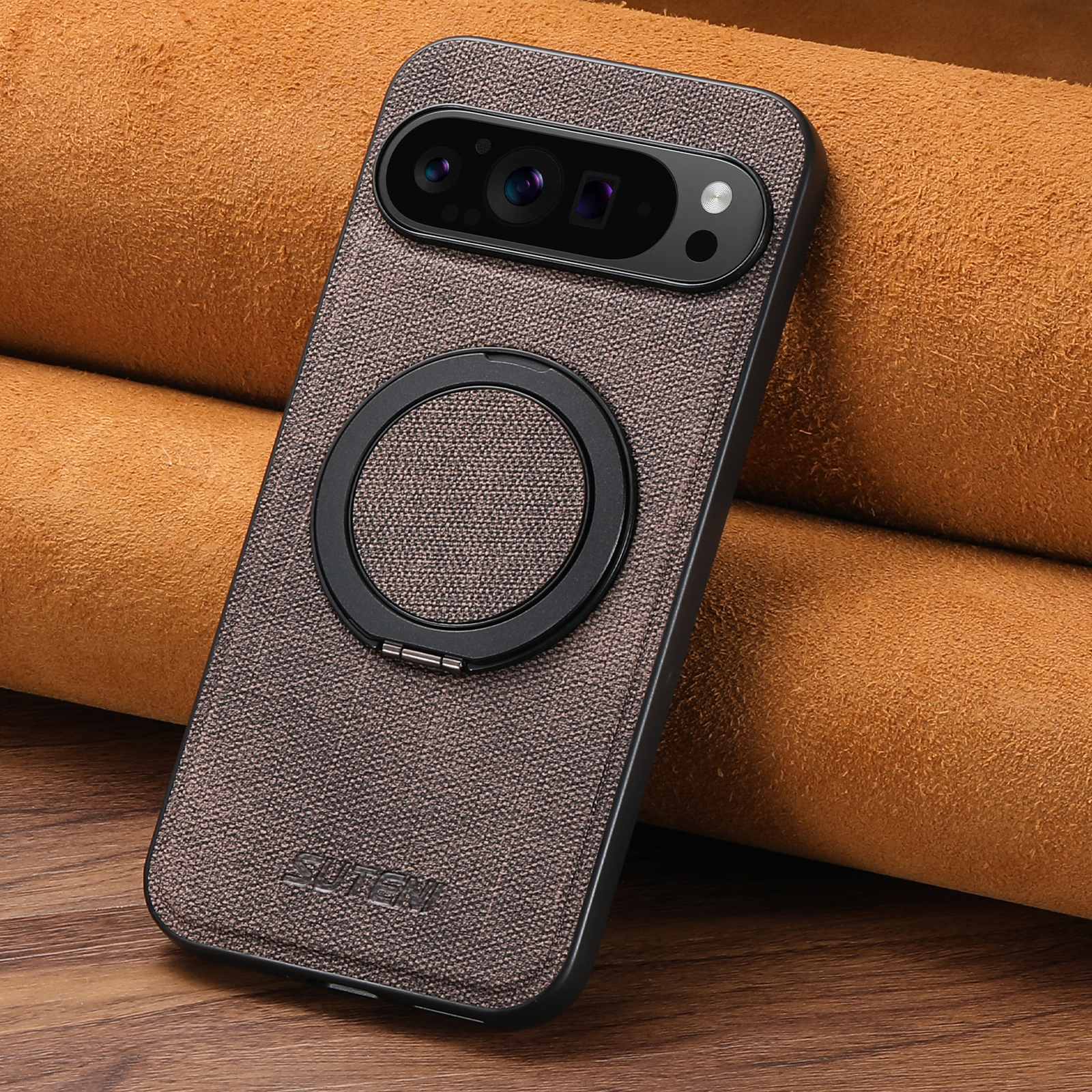 Phone Accessories Ring - Faux Leather Magnet Wireless Charging Phone