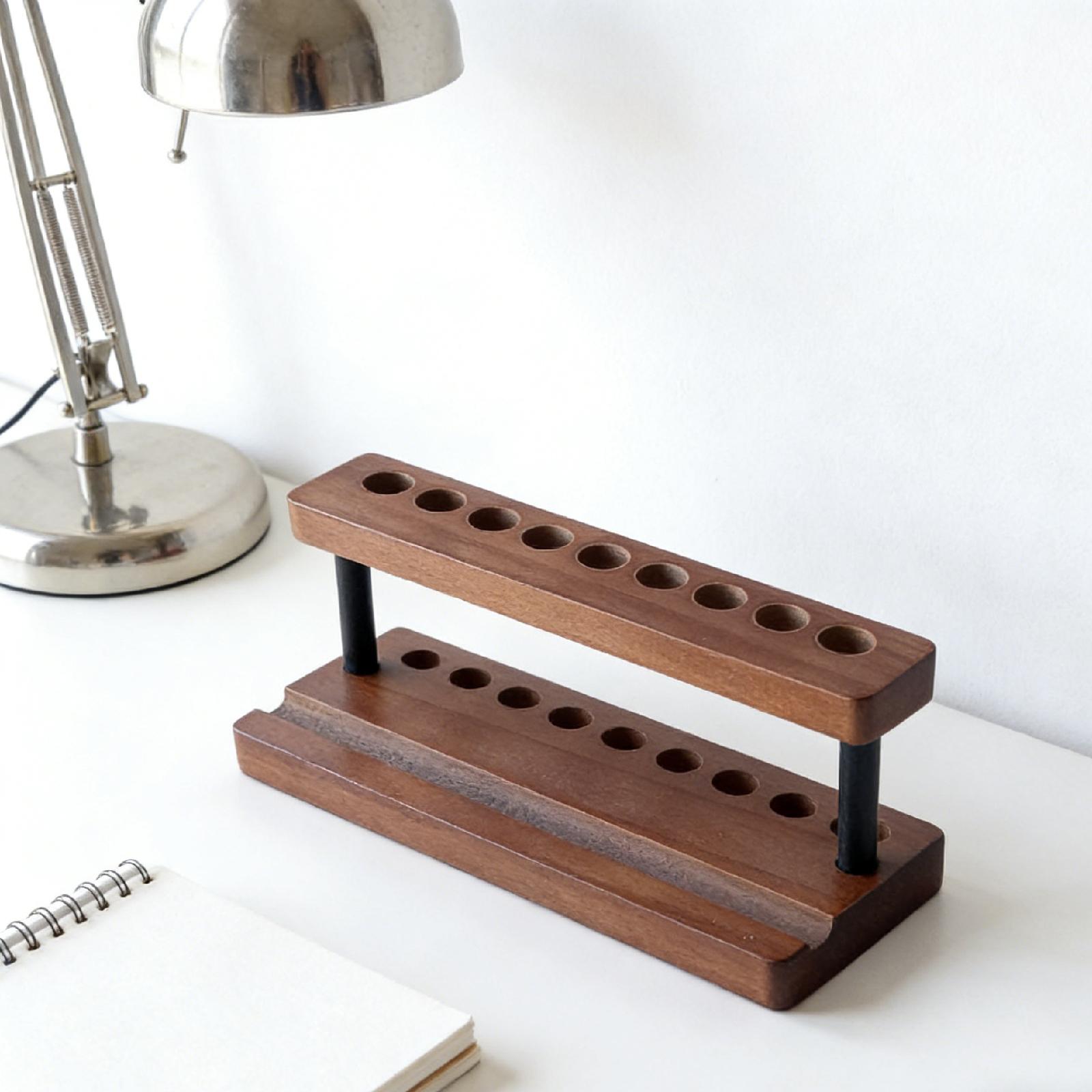 Phone Accessories Rack - Pen Display Rack Wooden 9 Slot