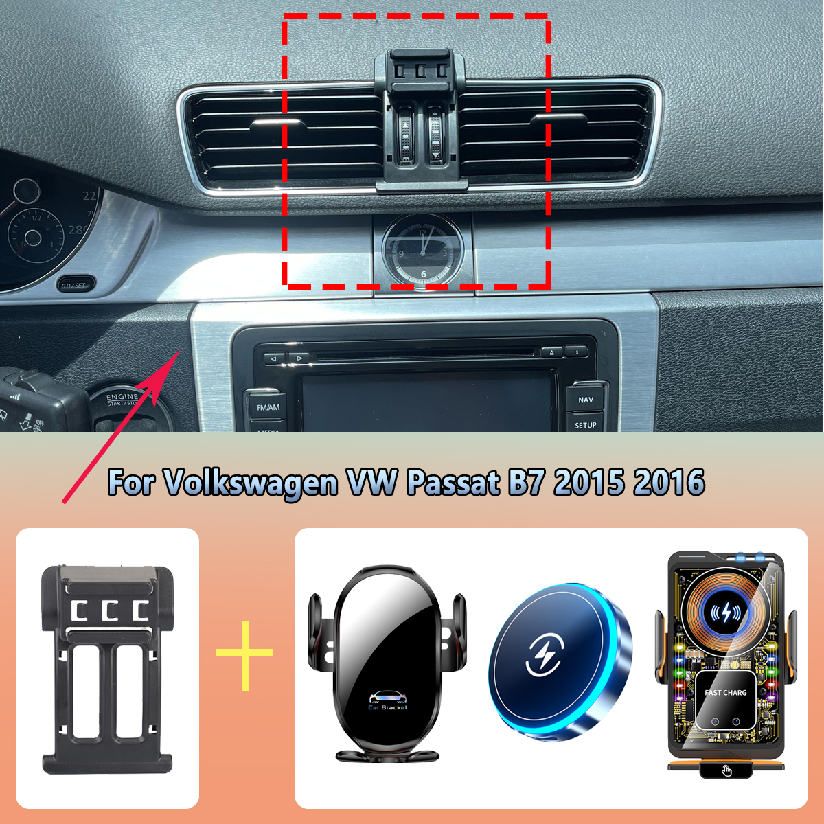 Car Phone Holder vent For Volk - Phone Accessories Rack บทวิจารณ์และราคา