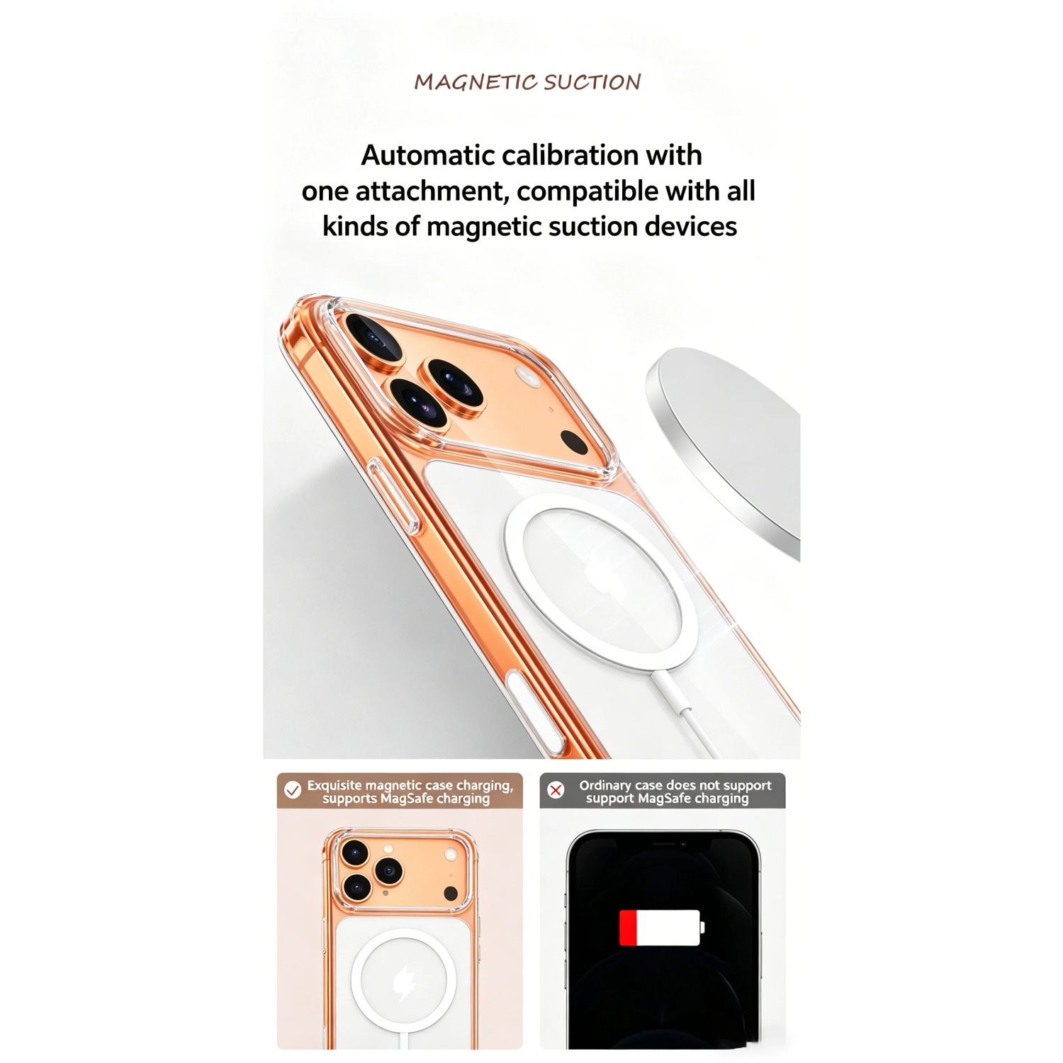 Magnetic Clear Case for iPhone - Yellow Phone Accessories บทวิจารณ์และราคา