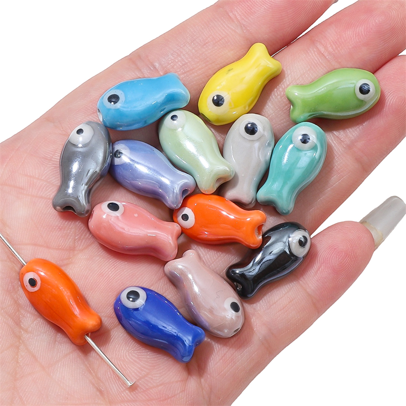 10Pcs Vintage Fish Ceramic Bea - Phone Accessories Jewelry บทวิจารณ์และราคา