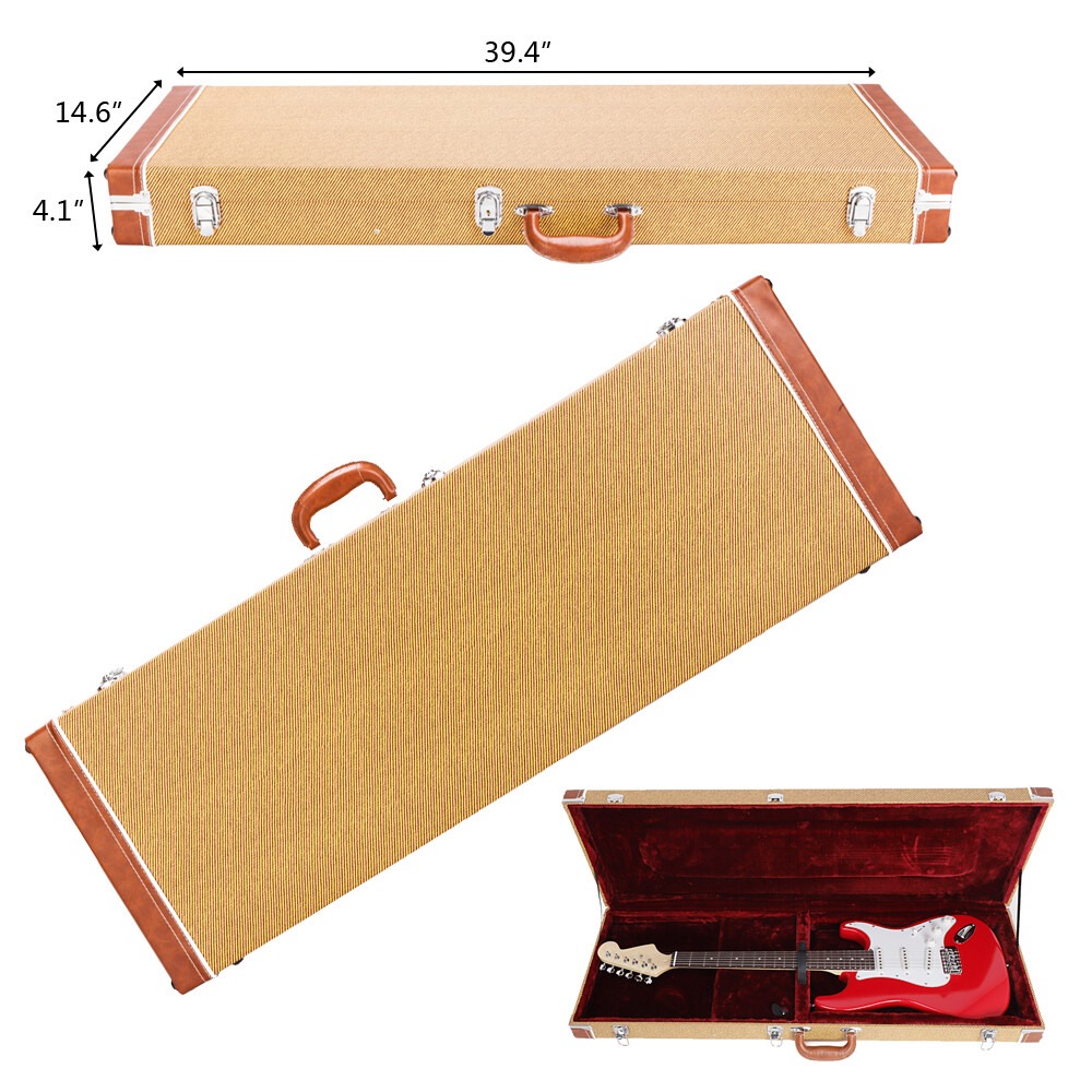 Electric Guitar Hard Case Bag  - Yellow Phone Accessories บทวิจารณ์และราคา