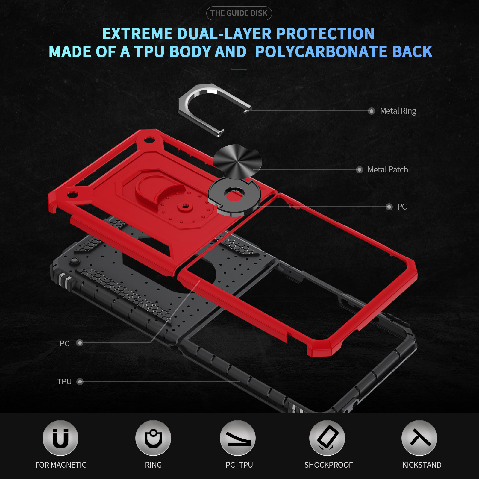 Military-grade Shockproof Phon - Phone Accessories Ring บทวิจารณ์และราคา