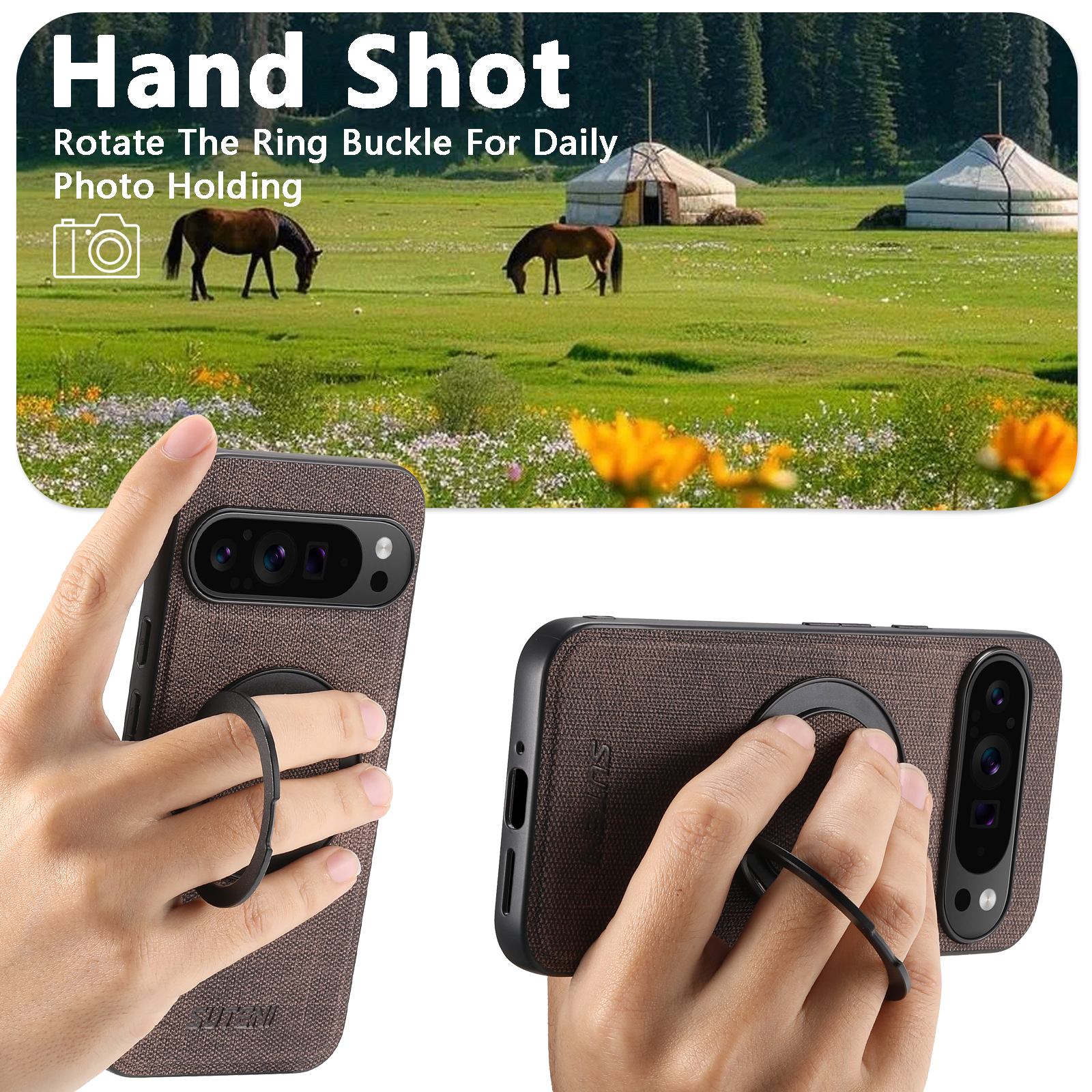 Faux Leather Magnet Wireless C - Phone Accessories Ring บทวิจารณ์และราคา