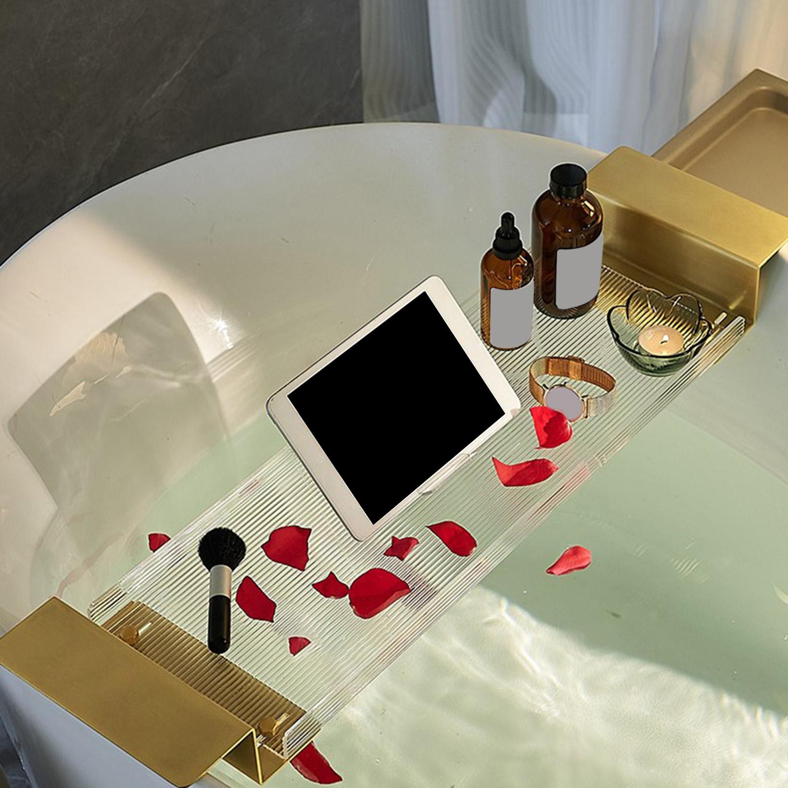 Acrylic Bathtub Tray Extendabl - Phone Accessories Rack บทวิจารณ์และราคา