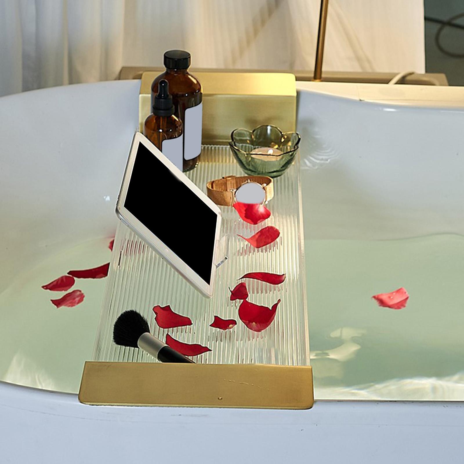 Acrylic Bathtub Tray Extendabl - Phone Accessories Rack บทวิจารณ์และราคา