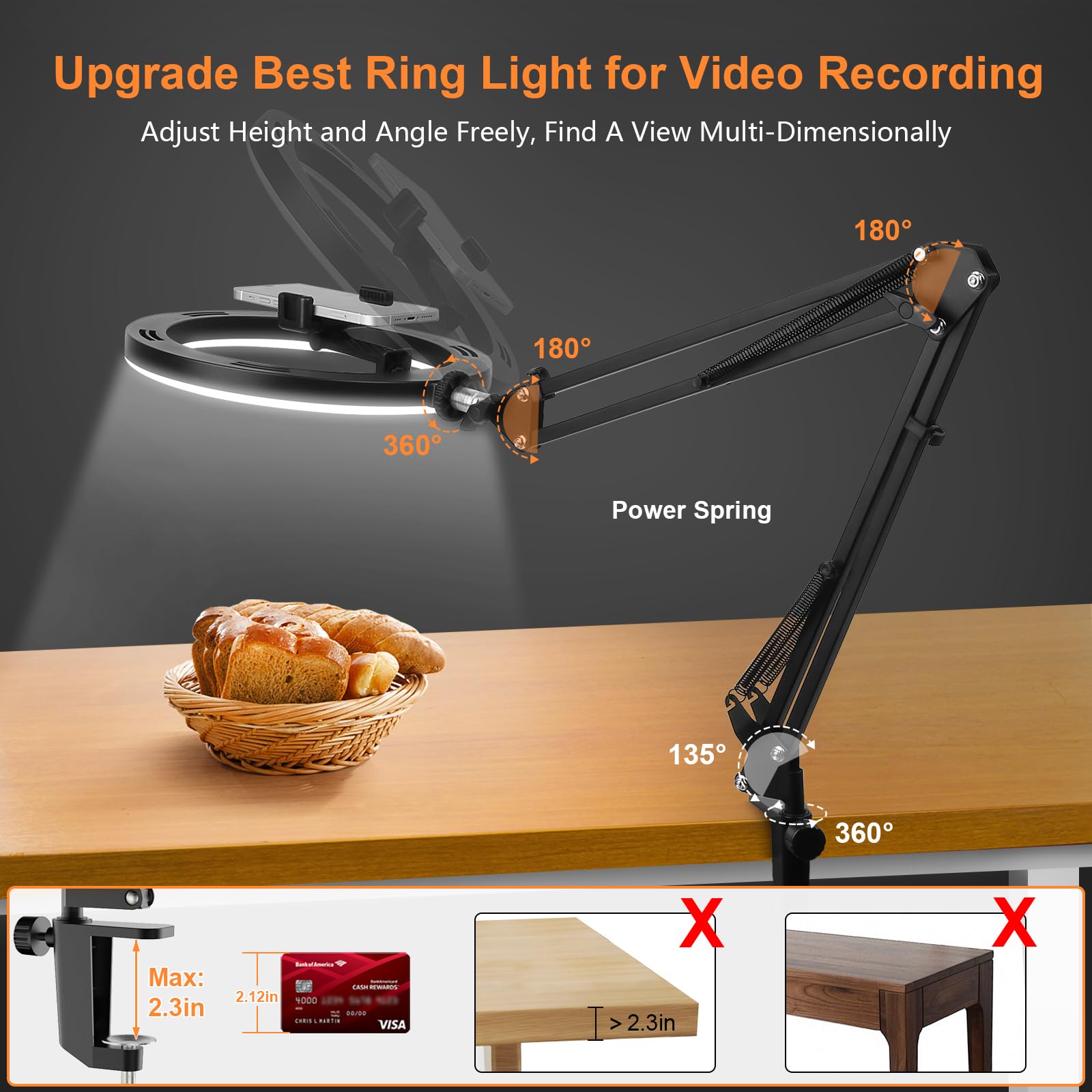 Nice Overhead Tripod With Ring - Selfie Stick Tripod บทวิจารณ์และราคา
