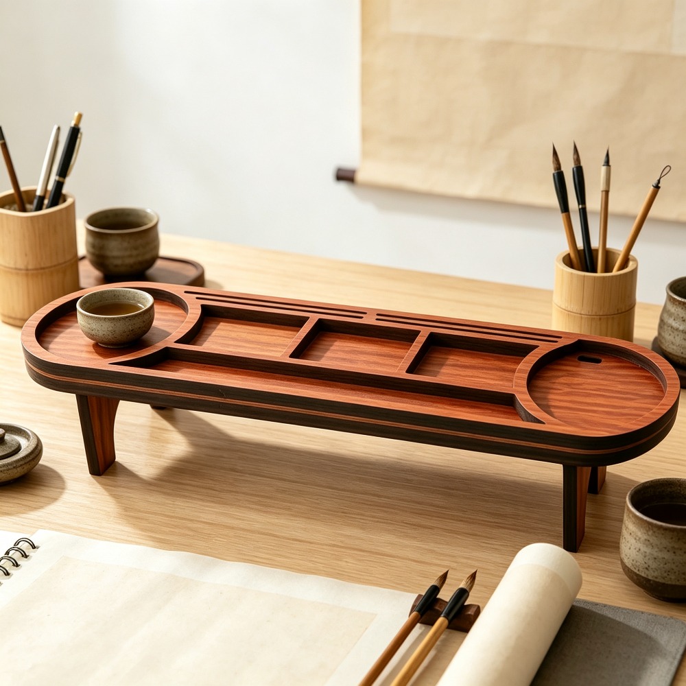 Wooden Desk Organizer with Pho - Phone Accessories Rack บทวิจารณ์และราคา