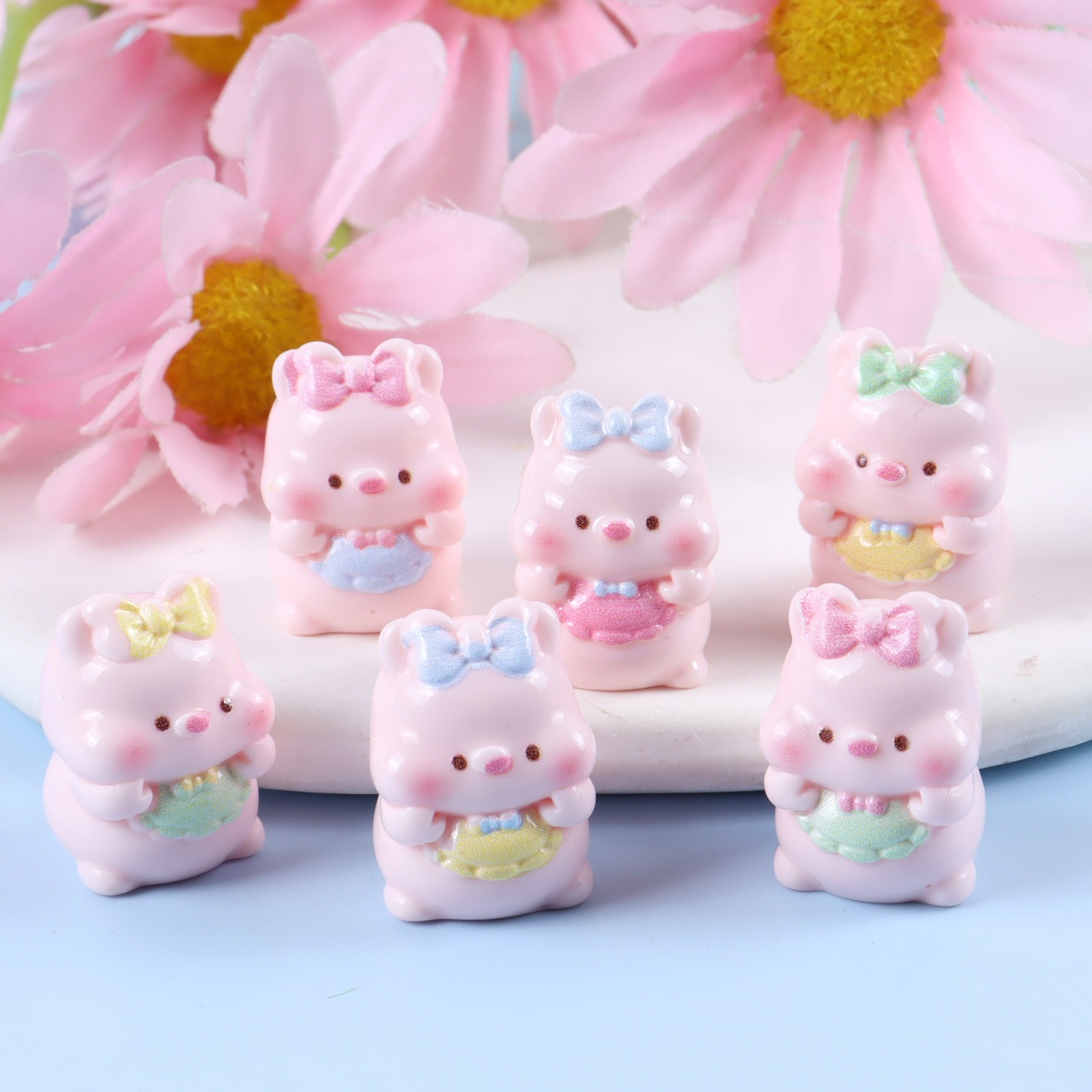 6PCS Mixed Cute Pig Resin Char - Yellow Phone Accessories บทวิจารณ์และราคา