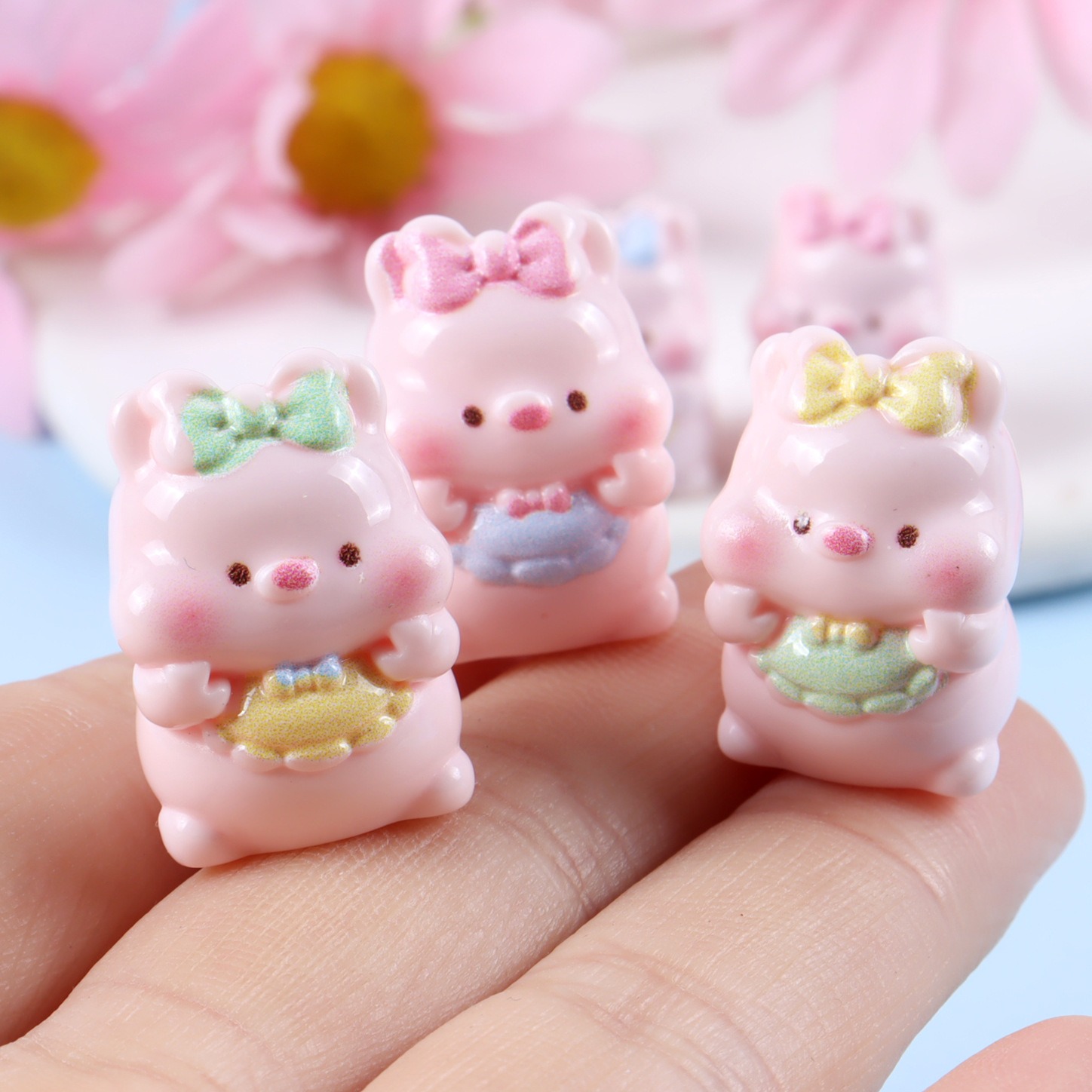 6PCS Mixed Cute Pig Resin Char - Yellow Phone Accessories บทวิจารณ์และราคา