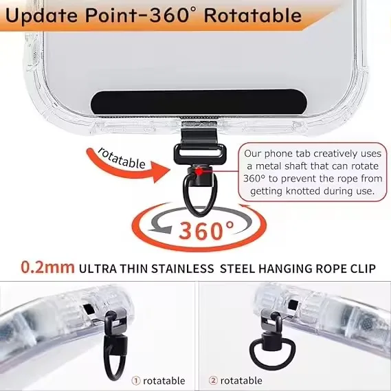 360 Rotating Phone Lanyard Cli - Phone Accessories Ring บทวิจารณ์และราคา