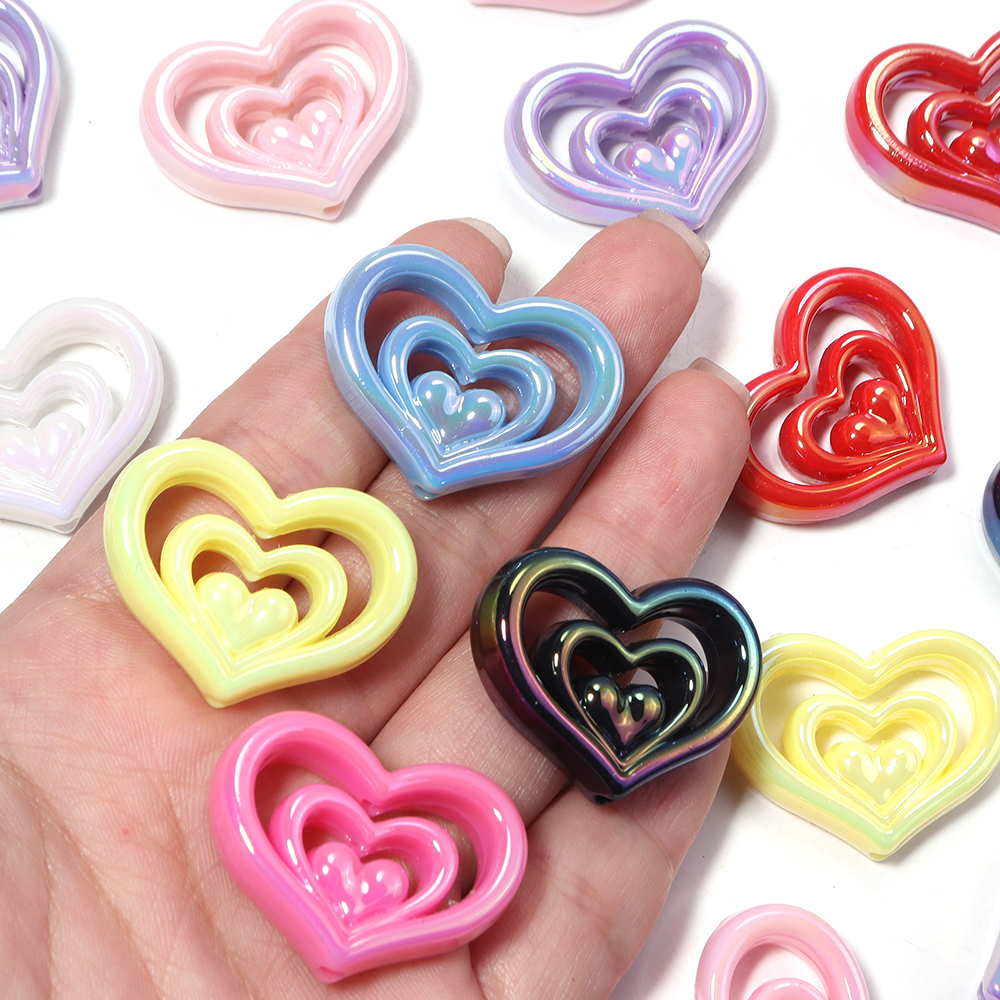 5pcs Acrylic Hollow Heart Bead - Phone Accessories Jewelry บทวิจารณ์และราคา