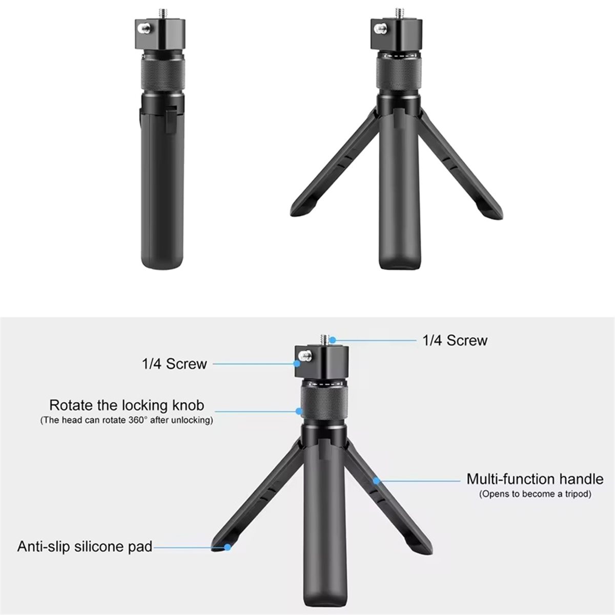 N05R Rotary Handle Desktop Tri - Selfie Stick Tripod บทวิจารณ์และราคา