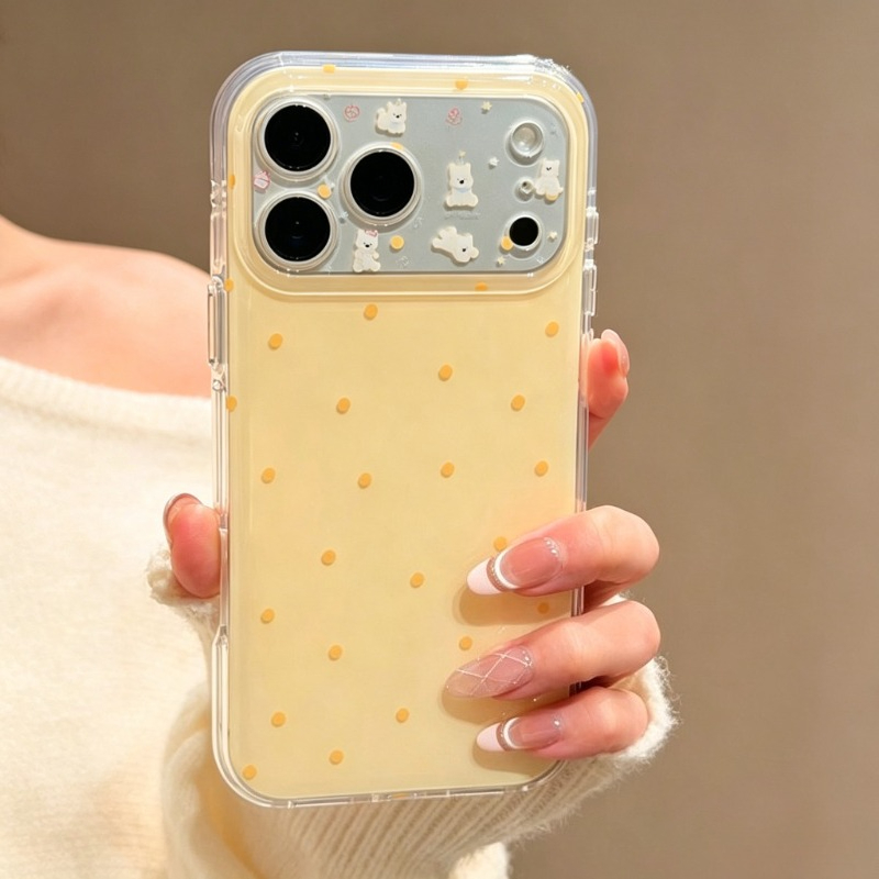Fashion Cute Yellow Polka Dot  - Yellow Phone Accessories บทวิจารณ์และราคา