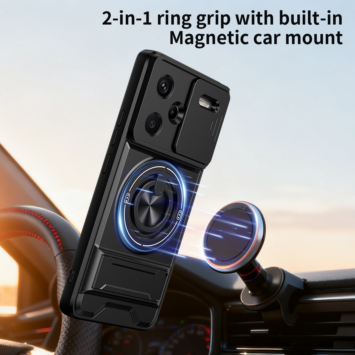 Lens Slide Camera Phone Case f - Phone Accessories Ring บทวิจารณ์และราคา