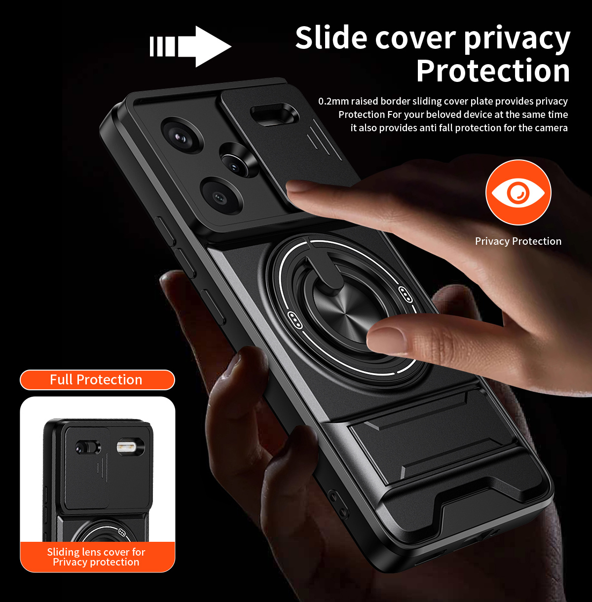 Lens Slide Camera Phone Case f - Phone Accessories Ring บทวิจารณ์และราคา