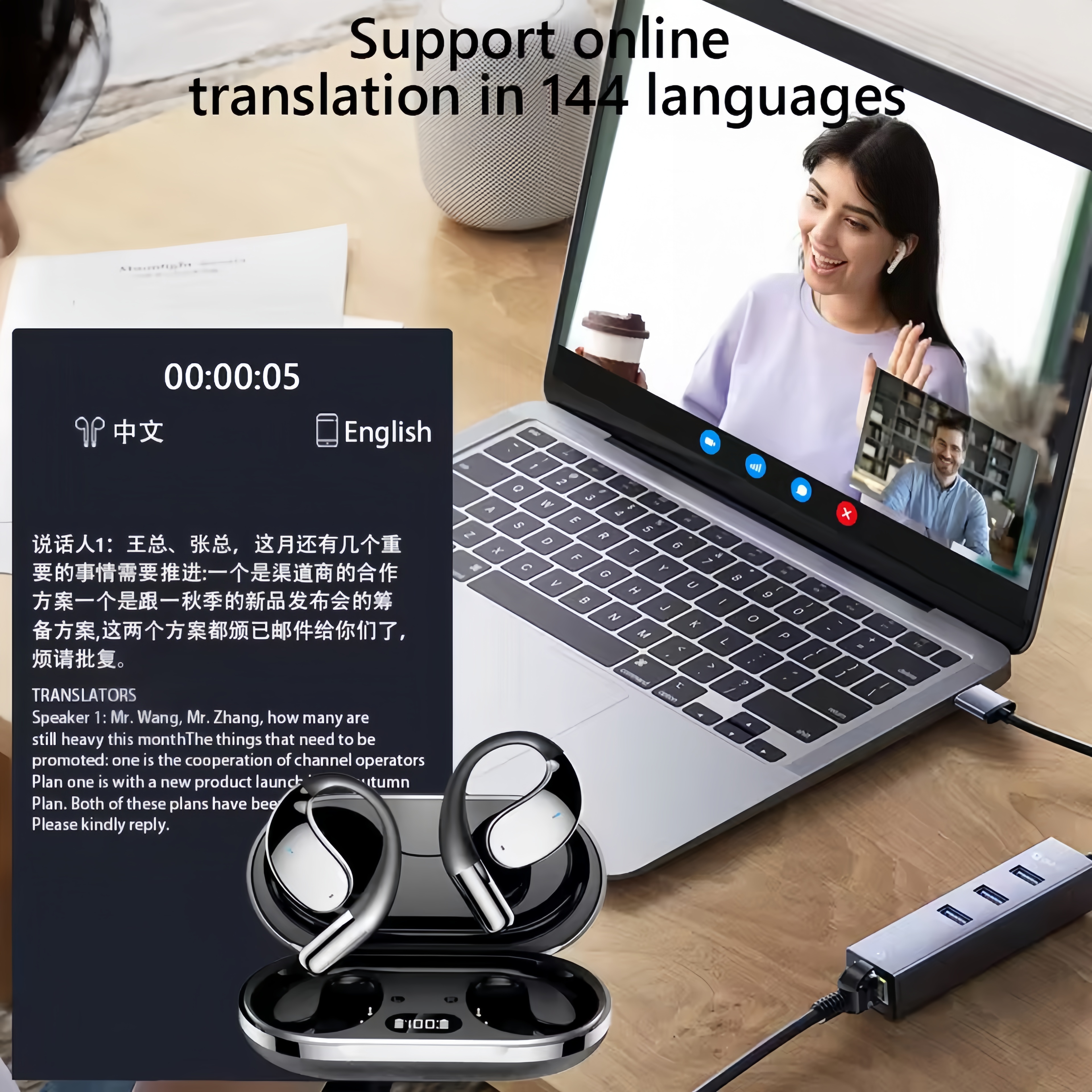 2026 New AI Translation Earbud - Wireless Earbuds Case บทวิจารณ์และราคา