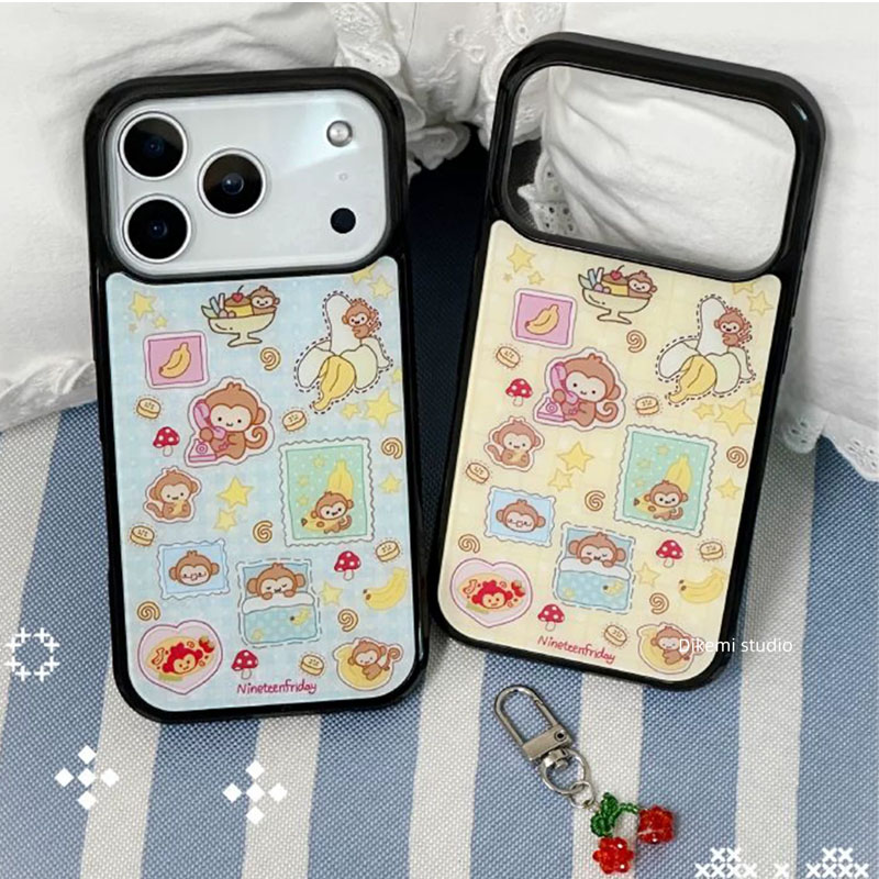 Korean Ins Blue Yellow Monkey  - Yellow Phone Accessories บทวิจารณ์และราคา