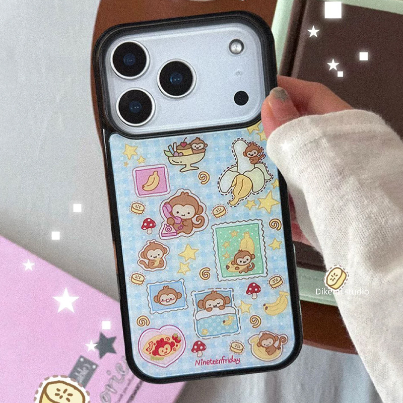 Korean Ins Blue Yellow Monkey  - Yellow Phone Accessories บทวิจารณ์และราคา