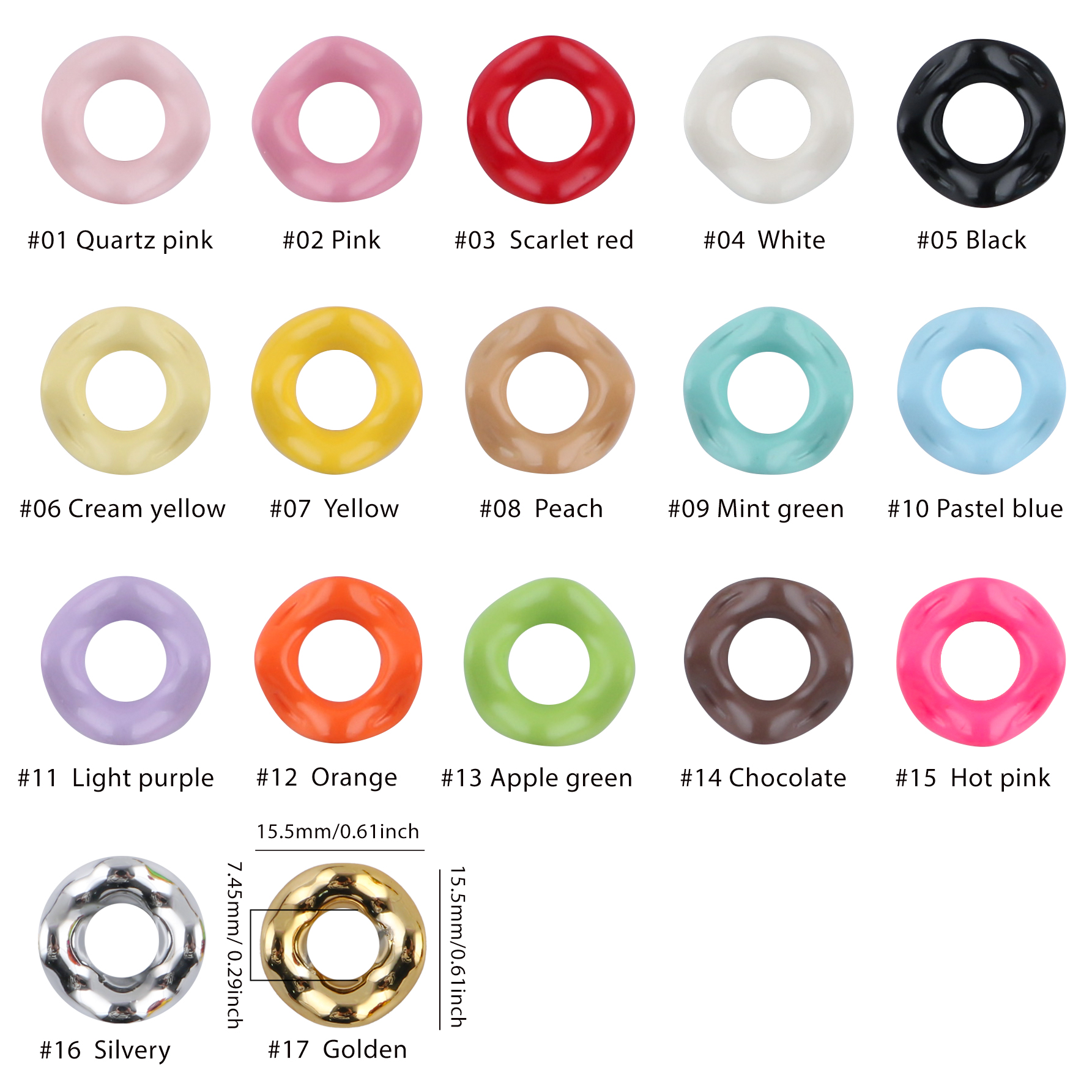 25Pcs15MM Wavy Big Hole Stack  - Phone Accessories Jewelry บทวิจารณ์และราคา